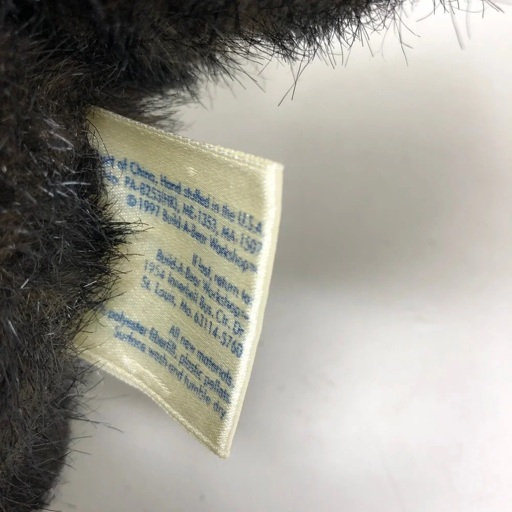 Vintage Build A Bear Plush Black Teddy Grizzly Brown Muzzle 1997 BABW